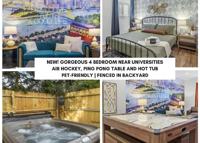 New Gorgeous 4Bd Near Universities Hot Tub Games