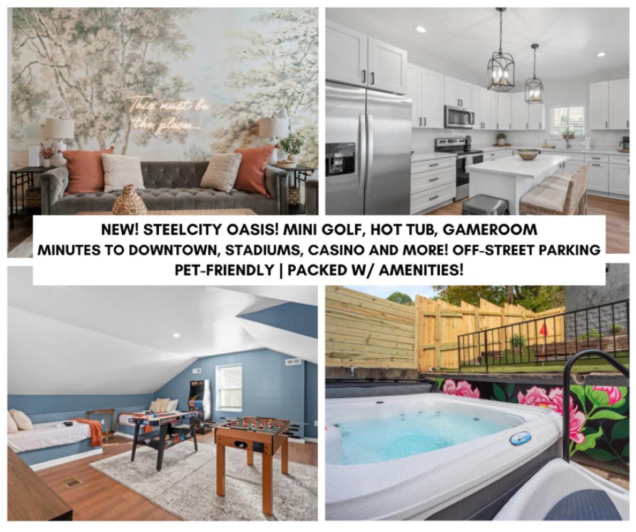 New! Stunning 4bd, Near Stadium, Hottub, Mini Golf Pittsburgh